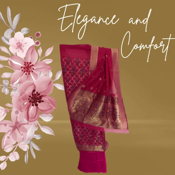 Pink Banarasi Meenakari Cotton Silk Unstitched Suit